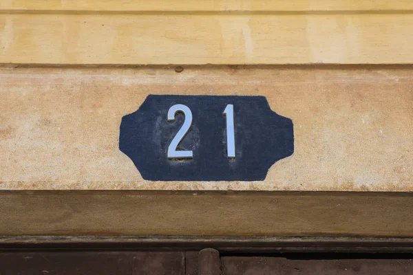 Número 21 en una pared — Foto de Stock