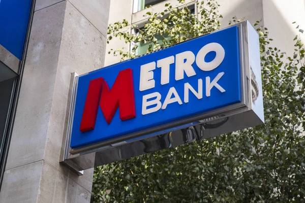 Metro signo de banco — Foto de Stock