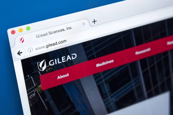 Webseite gilead sciences — Stockfoto