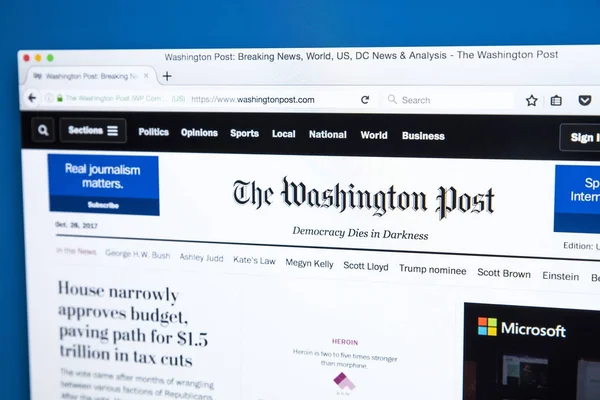Sitio web del Washington Post — Foto de Stock