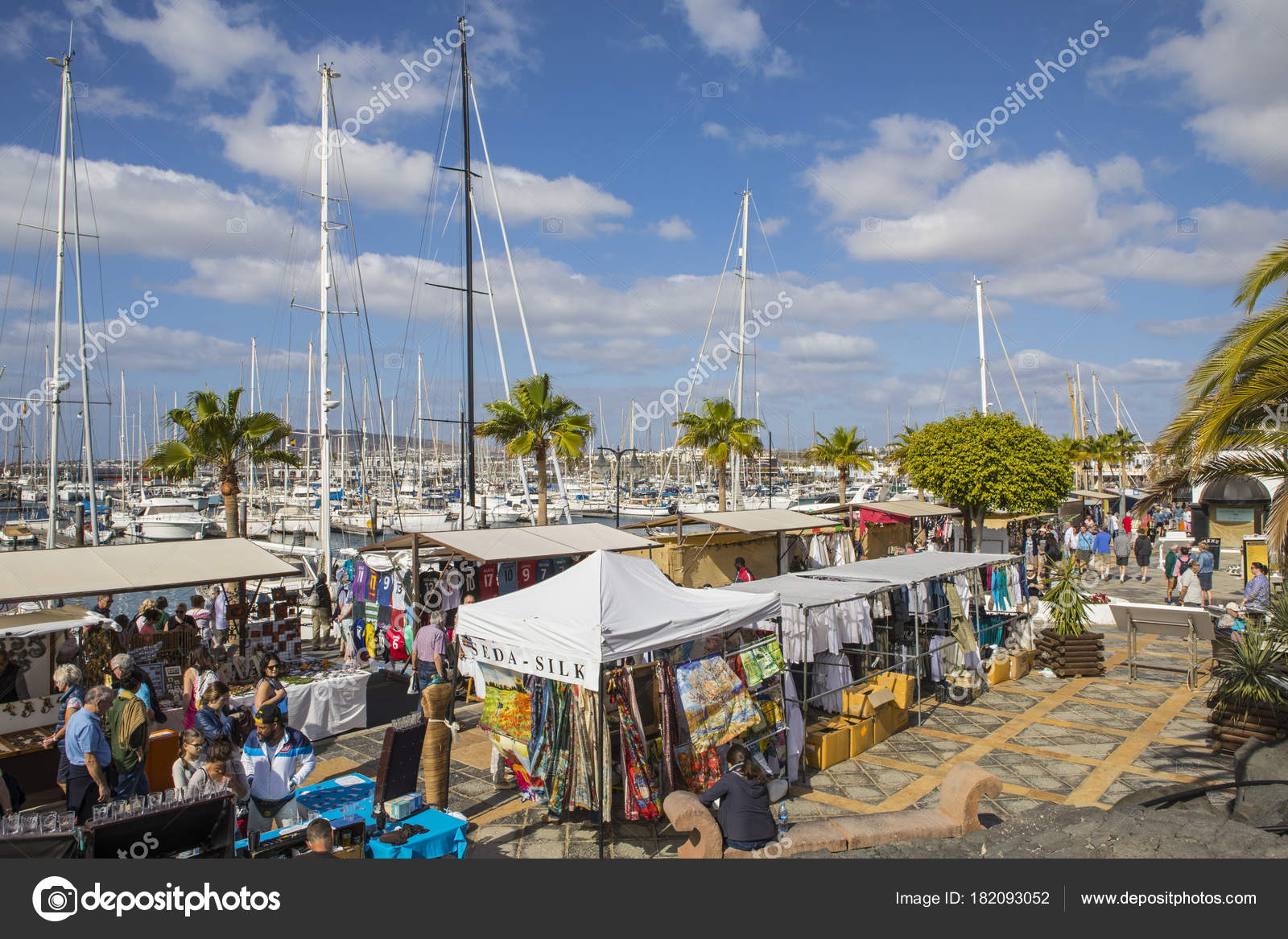 Playa Blanca Market Presso Marina Rubicon Foto Editoriale