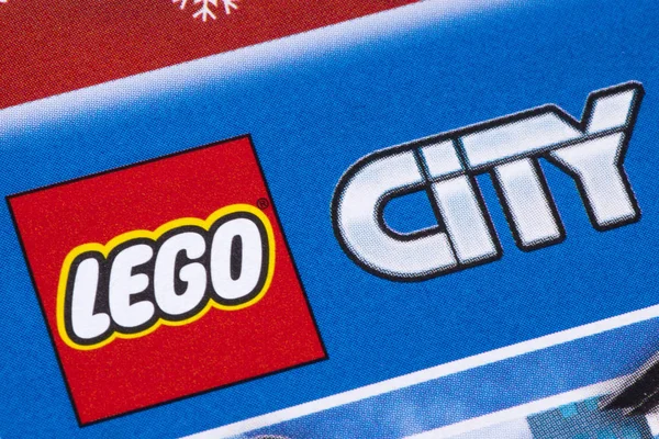 Logotipo da cidade de Lego em um catálogo — Fotografia de Stock