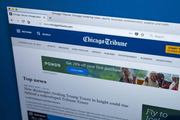 Webseite Tribune von Chicago — Stockfoto