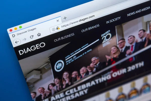 De Website van de vennootschap van Diageo — Stockfoto
