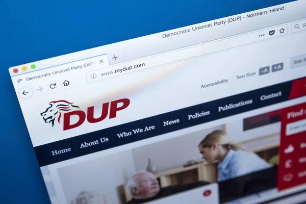 Democratic Unionist Party Website — Stock Photo, Image