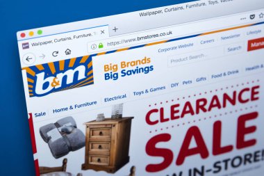 B ve M pazarlık mağaza Web sitesi