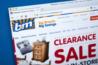 B ve M pazarlık mağaza Web sitesi