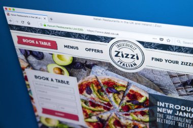 Zizzi Restoran Web sitesi