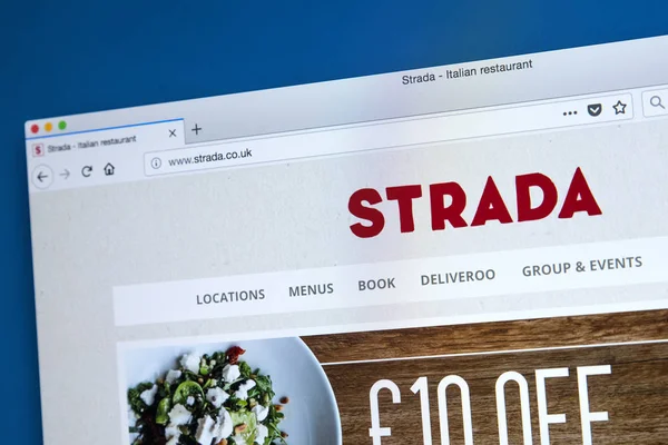 Sitio web del restaurante Strada — Foto de Stock