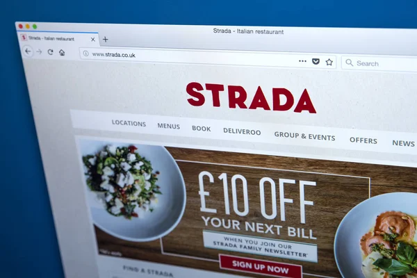 Webseite Restaurant Strada — Stockfoto