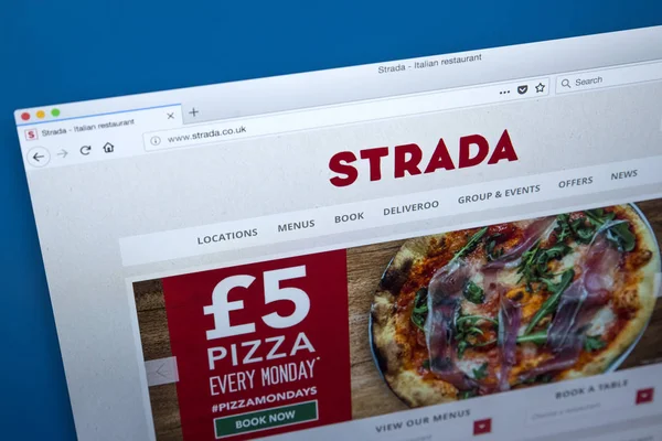 Strona internetowa restauracji Strada — Zdjęcie stockowe