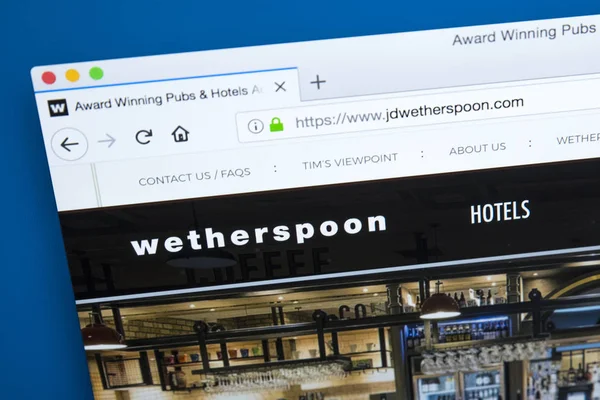 Wetherspoon företagets hemsida — Stockfoto