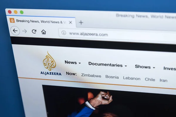 Sitio web de Al Jazeera Media Network — Foto de Stock