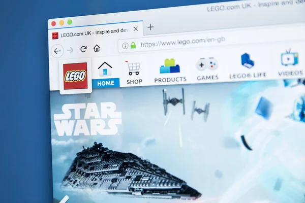 Webseite des Unternehmens lego — Stockfoto
