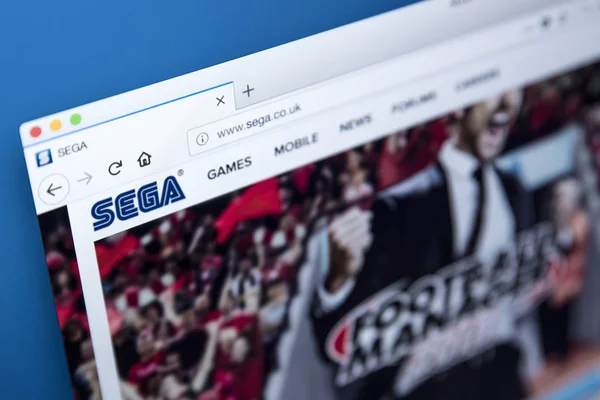 Webseite zu Sega Games — Stockfoto