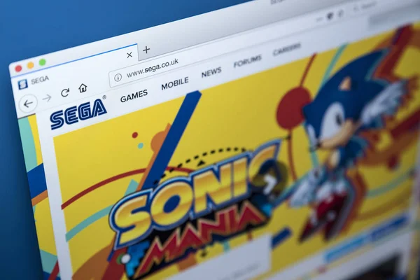 Webseite zu Sega Games — Stockfoto