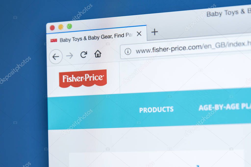 LONDON, UK - NOVEMBER 28TH 2017: The homepage of the official website for Fisher-Price - the American company that produces educational toys, on 28th November 2017.