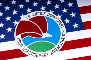 Drug Enforcement Administration Seal and US Flag clipart