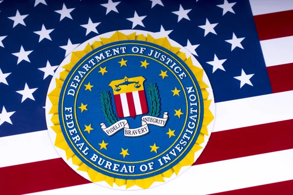 Logotipo do FBI e a bandeira dos EUA — Fotografia de Stock