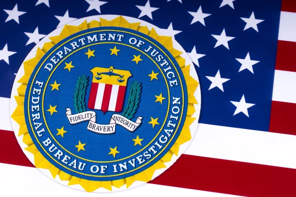 FBI லோகோ மற்றும் அமெரிக்காவின் கொடி — ஸ்டாக் புகைப்படம்