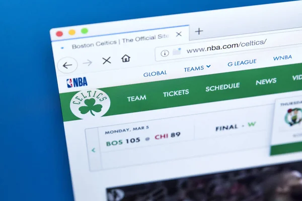 Webseite von boston celtics — Stockfoto