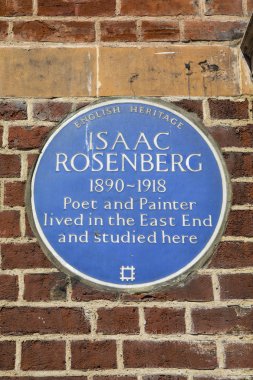 Isaac Rosenberg plak Londra'da
