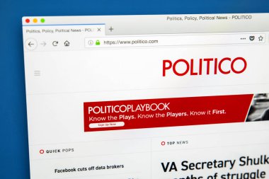 Londra, İngiltere - 29 Mart 2018: Politik - Amerikan siyasi gazetecilik şirket üzerinde 29 Mart 2018 için resmi web sitesi ana sayfası.