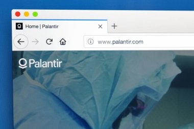 Londra, İngiltere - 29 Mart 2018: Palantir teknolojileri - özel Amerikan yazılım ve hizmetler için resmi web sitesi ana şirket, üzerinde 29 Mart 2018.