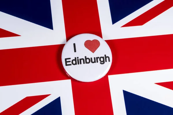 London April 27Th 2018 Love Edinburgh Badge Pictured Flag 27Th — Stock Photo, Image