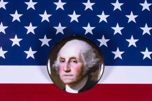 London Verenigd Koninkrijk April 2018 George Washington Badge Afgebeeld Vlag — Stockfoto