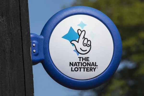 Arundel Reino Unido Mayo 2018 Primer Plano National Lottery Sign — Foto de Stock