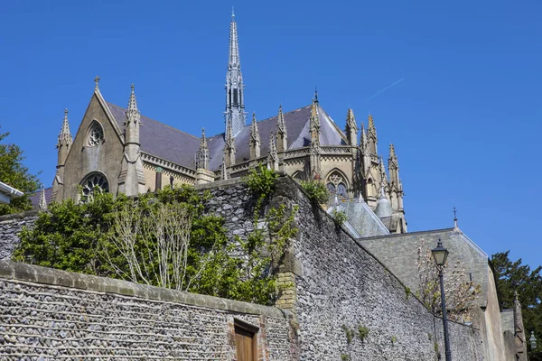 Una Vista Magnífica Catedral Arundel Histórica Ciudad Mercado Arundel West — Foto de Stock