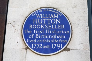 Birmingham 'da William Hutton Plaketi