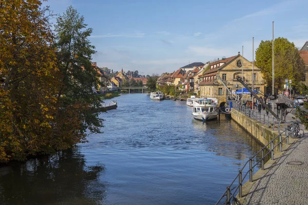 Rzeki Regnitz w Bambergu — Zdjęcie stockowe