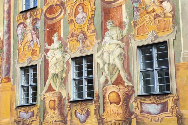 Piękny Mural na Altes Rathaus w Bambergu — Zdjęcie stockowe