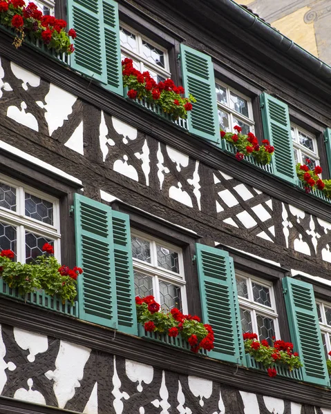 Architektura bawarska tradycyjna w Bambergu — Zdjęcie stockowe