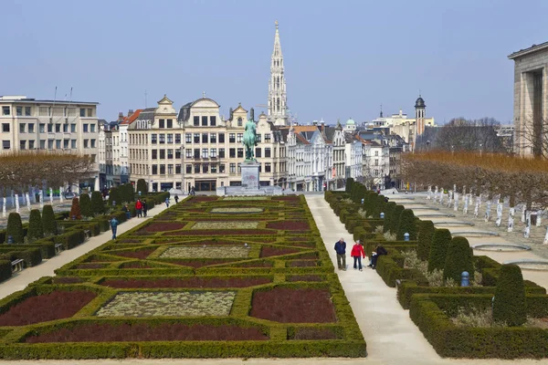 Vista de Mont des Arts em Bruxelas — Fotografia de Stock