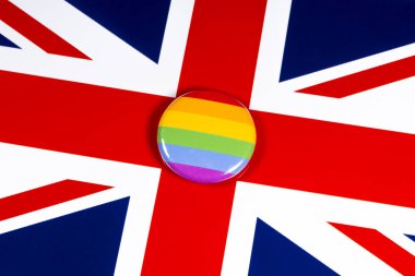 Lgbtq Gökkuşağı Sembolü ve Uk Bayrağı