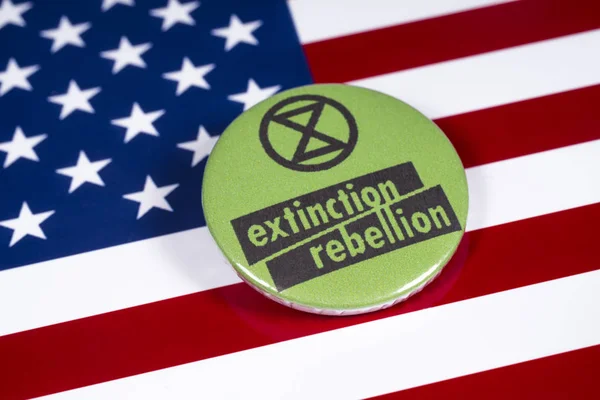 Symbol der Auslöschung Rebellion und US-Flagge — Stockfoto