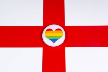 İngiltere Bayrağıyla Lgbtq Gökkuşağı Kalbi