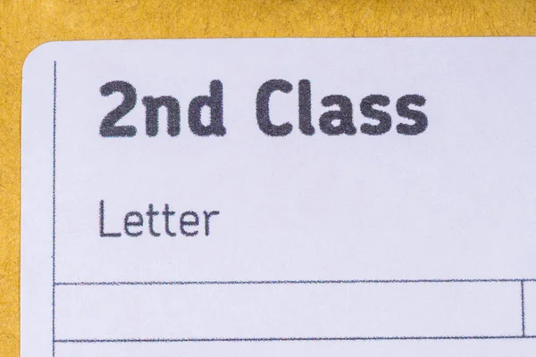 Etiqueta de carta de segunda clase — Foto de Stock
