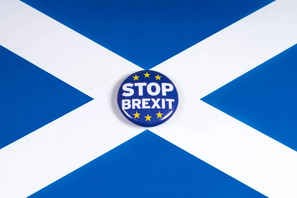 Arrêtez le Brexit et le drapeau écossais — Photo