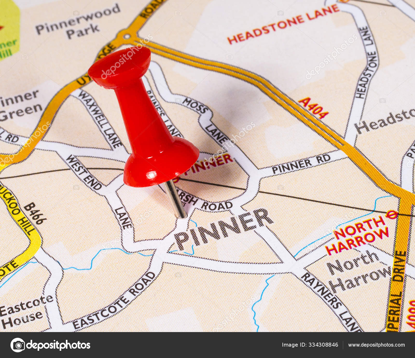 Pinner on a UK Map — Stock Photo © chrisdorney 334308846