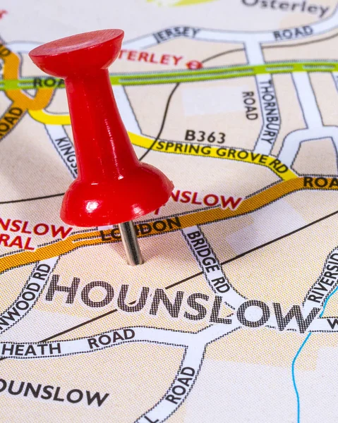 Hounslow på en karta över Storbritannien — Stockfoto