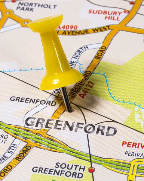 Greenford su una mappa del Regno Unito — Foto Stock