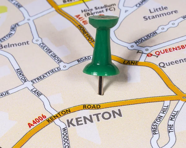 Kenton på en karta över Storbritannien — Stockfoto