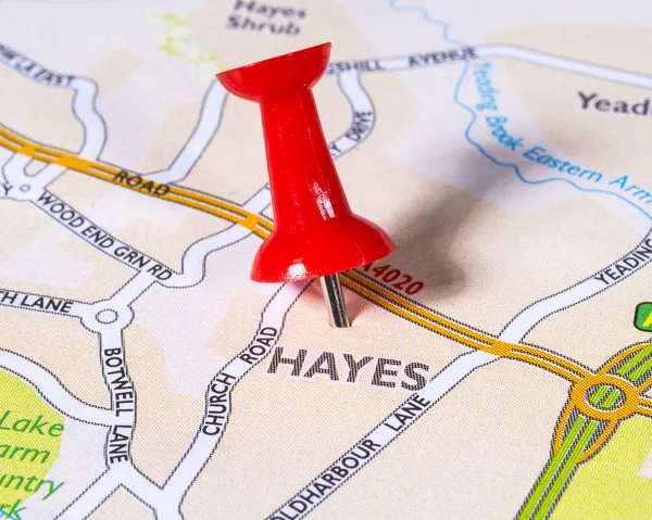 Hayes su una mappa del Regno Unito — Foto Stock