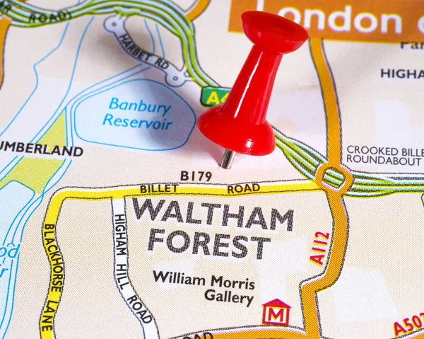 Waltham Forest auf einer Karte anzeigen — Stockfoto