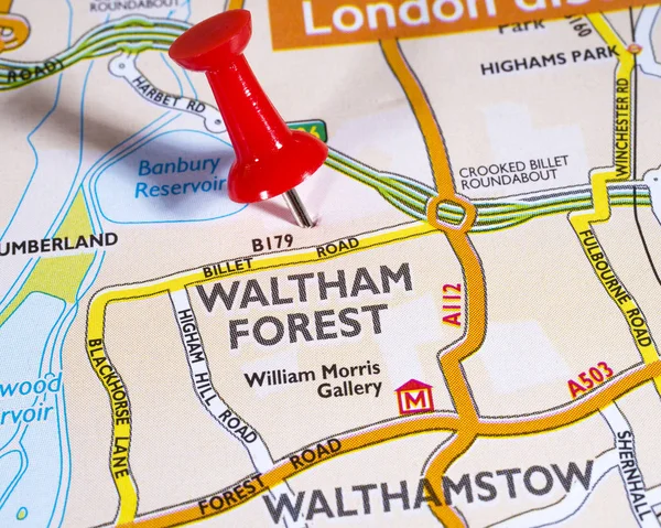 Waltham Forest auf einer Karte anzeigen — Stockfoto