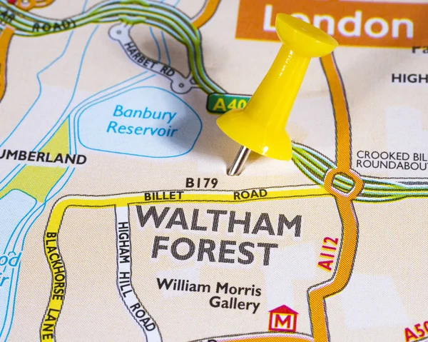 Waltham Forest auf einer Karte anzeigen — Stockfoto